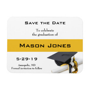 Magnet Flexible Graduation Enregistrer la date Black Gold Casquett