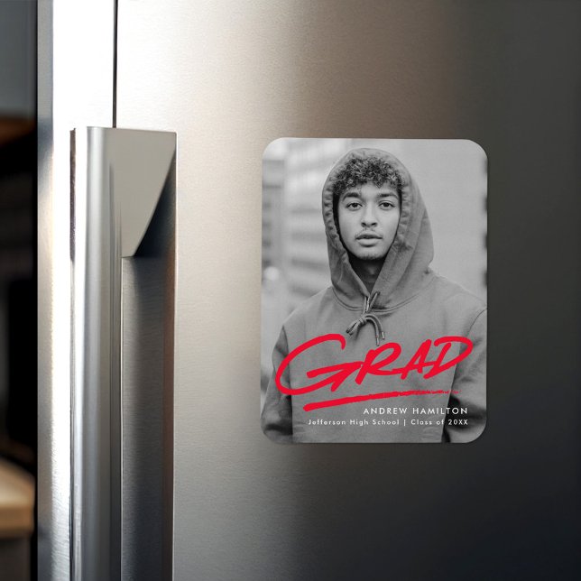 Magnet Flexible Graduation moderne en pointillé rouge photo (Créateur téléchargé)
