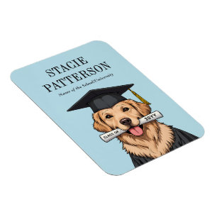 Magnet Flexible Graduation personnalisée mignon Golden Retriever C