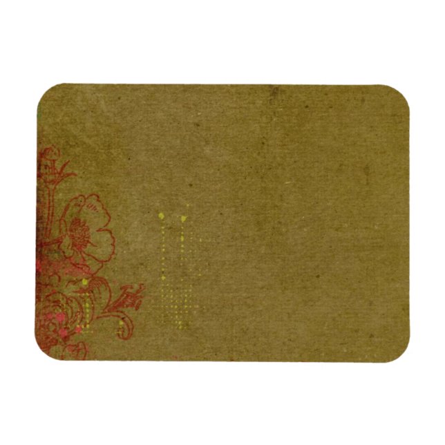 Magnet Flexible Graffiti Grungy Avec Floral Rouge (Horizontal)