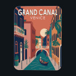 Magnet Flexible Grand Canal Venise Travel Art Vintage<br><div class="desc">Grand Canal Venise vectoriel design. Le Grand Canal est un canal à Venise,  Italie. Il forme l'un des principaux couloirs de circulation nautique de la ville.</div>