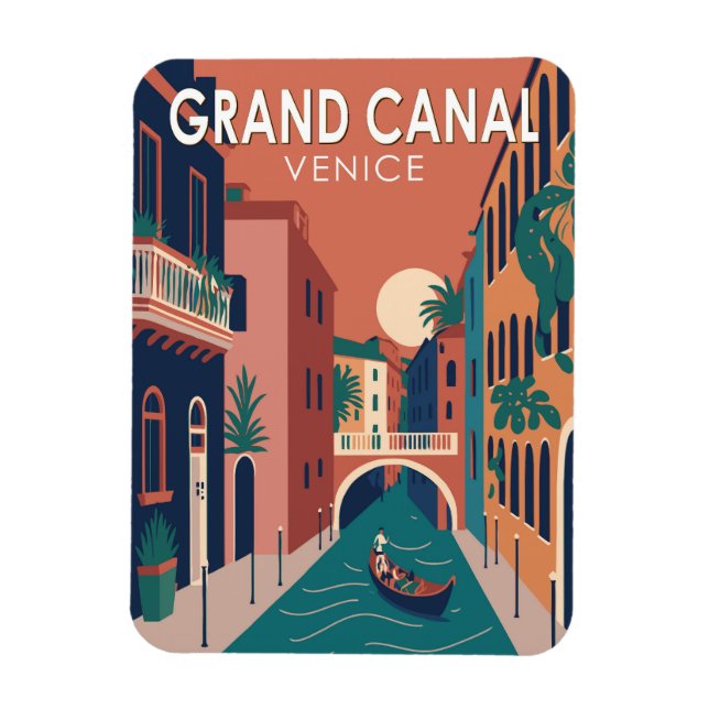 Magnet Flexible Grand Canal Venise Travel Art Vintage (Vertical)