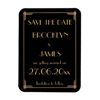 Magnet Flexible Grand Gatsby Art Déco Mariage Enregistrer La Date