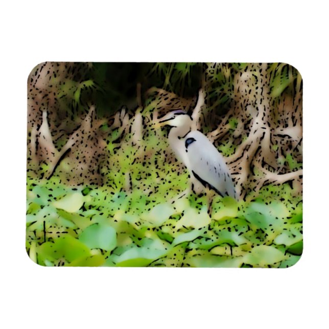 Magnet Flexible Grand héron bleu (Horizontal)