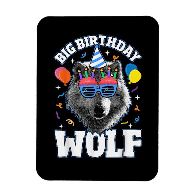 Magnet Flexible Grand Loup d'anniversaire pour les loups (Vertical)