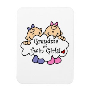 Magnet Flexible Grand-mère de jumeaux cadeaux de filles