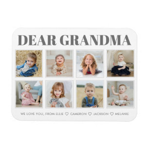 Magnet Flexible Grand-mère personnalisée moderne We Love You 8-Pho