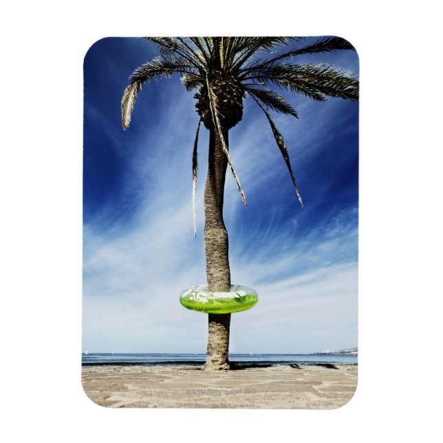 Magnet Flexible Grand palmier sur une plage de sable avec gonflabl (Vertical)
