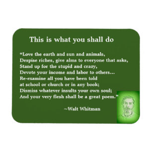Magnet Flexible Grand poème par Walt Whitman #4