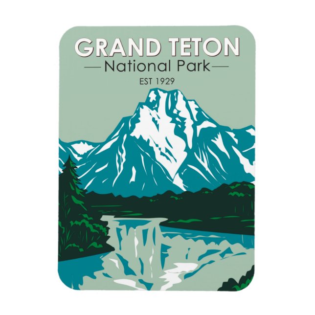 Magnet Flexible Grand Teton Jackson Hole Valley National Park (Vertical)
