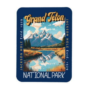 Magnet Flexible Grand Teton National Park Jackson Hole en détresse