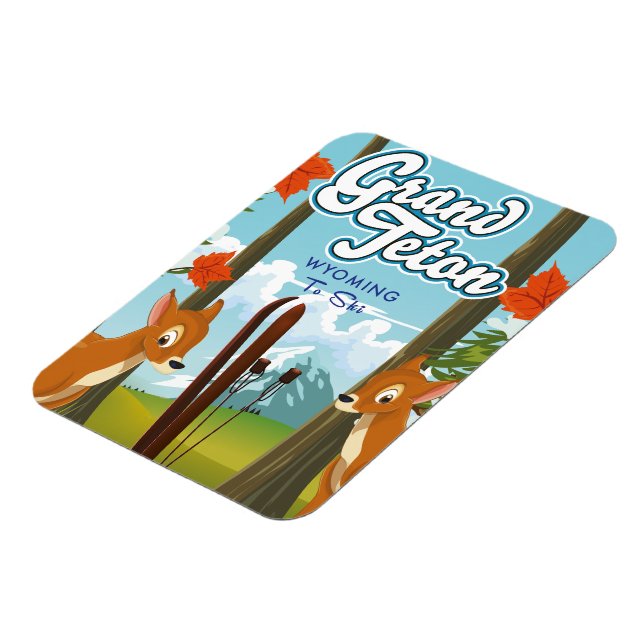 Magnet Flexible Grand Teton Wyoming pour skier. (Côté Gauche)