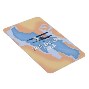 Magnet Flexible Grande carte de Salk Lake Utah Affiche de voyage.