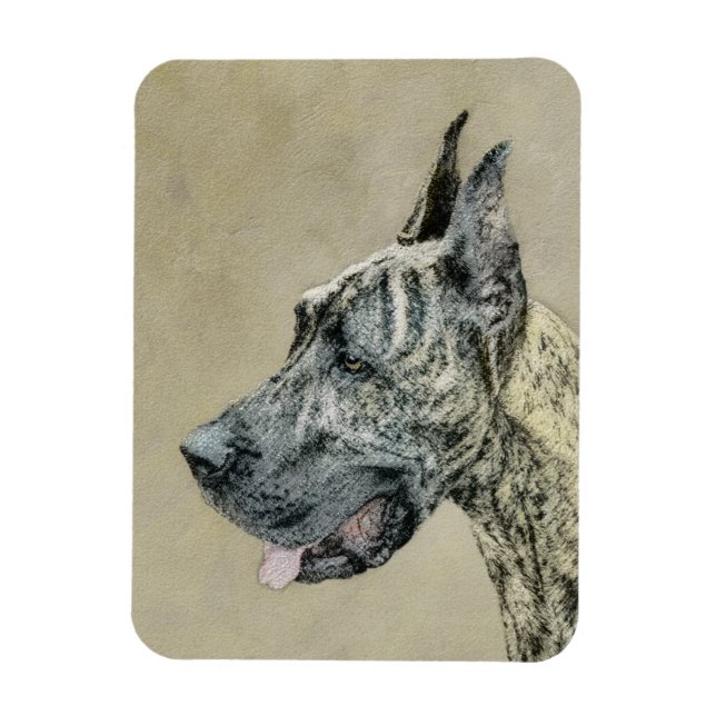 Magnet Flexible Grande Danse (Brindle) Peinture - Art Chien origin (Vertical)