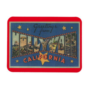 Magnet Flexible Grande lettre saluant Hollywood California Stars