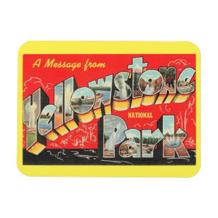 Magnet Flexible Grande lettre Salutation Parc national Yellowstone