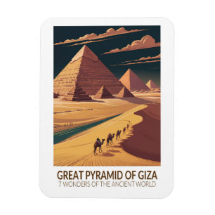 Magnet Flexible Grande Pyramide de Gizeh Sept Merveilles du Monde