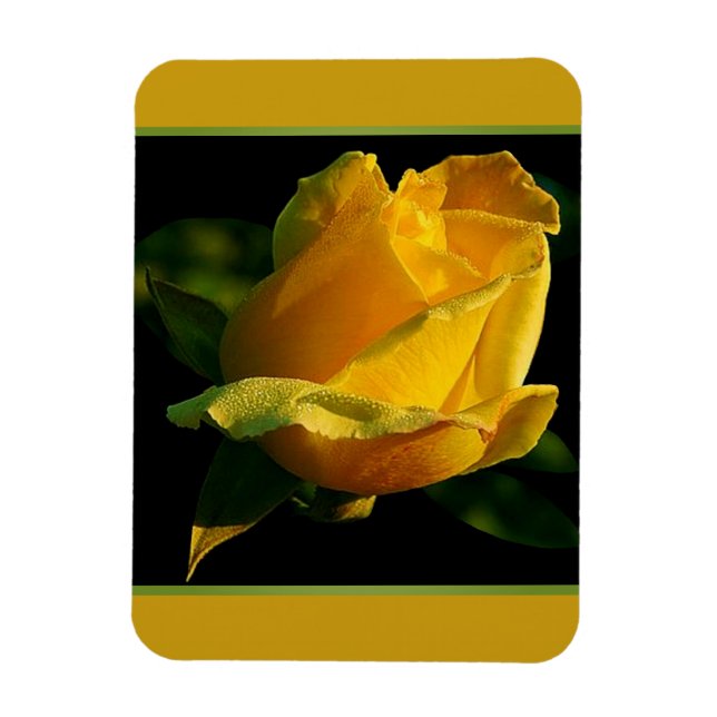 Magnet Flexible Grande Rose Jaune  (Vertical)
