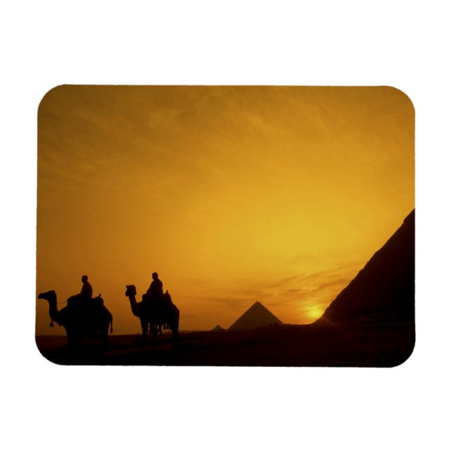 Magnet Flexible Grandes Pyramides de Gizeh, Égypte au coucher du s (Horizontal)