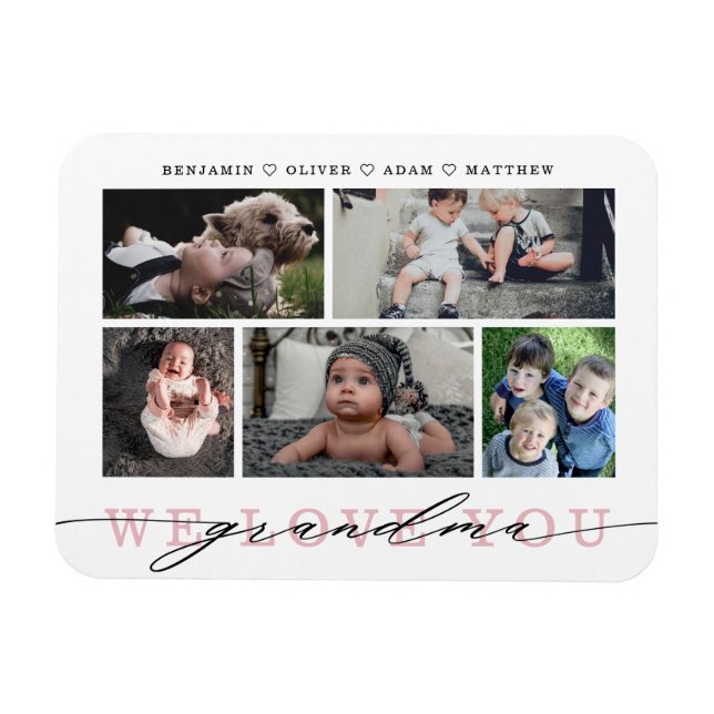 Magnet Flexible Grandma Photo Collage Keepsaké (Horizontal)