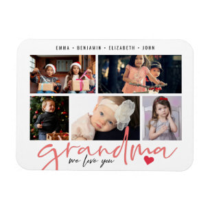 Magnet Flexible Grandma We Love You Modern Photo Collage
