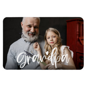 Magnet Flexible Grandpa Love Script Cadeau personnalisé photo