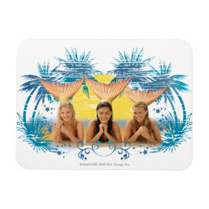 Magnet Flexible Graphique bleu de palmier de groupe