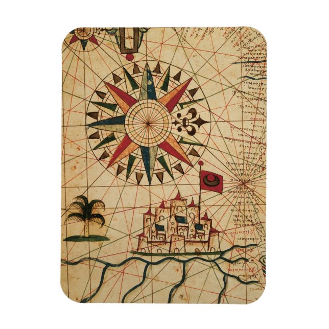 Magnet Flexible Graphique de Portolan | Carte du Caire, Egypte (Vertical)