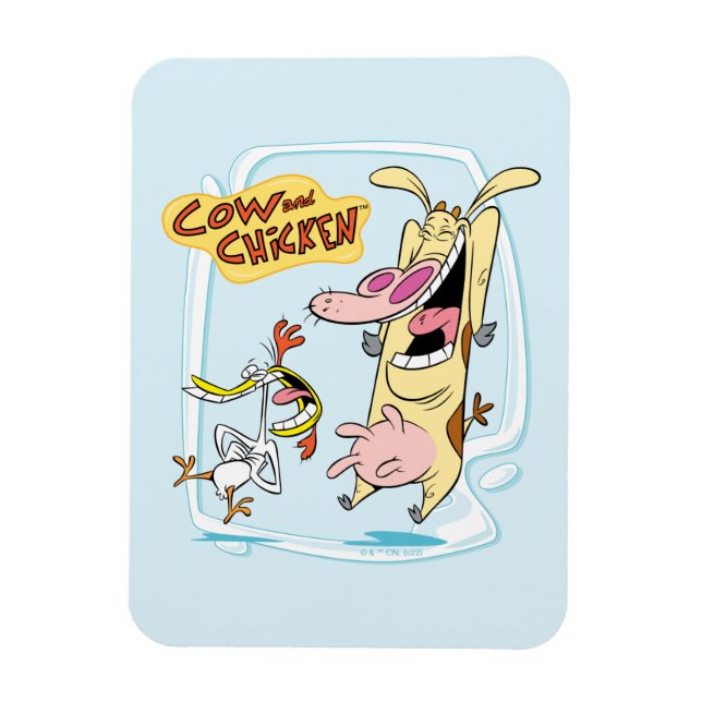 Magnet Flexible Graphique de rire de vache et de poulet