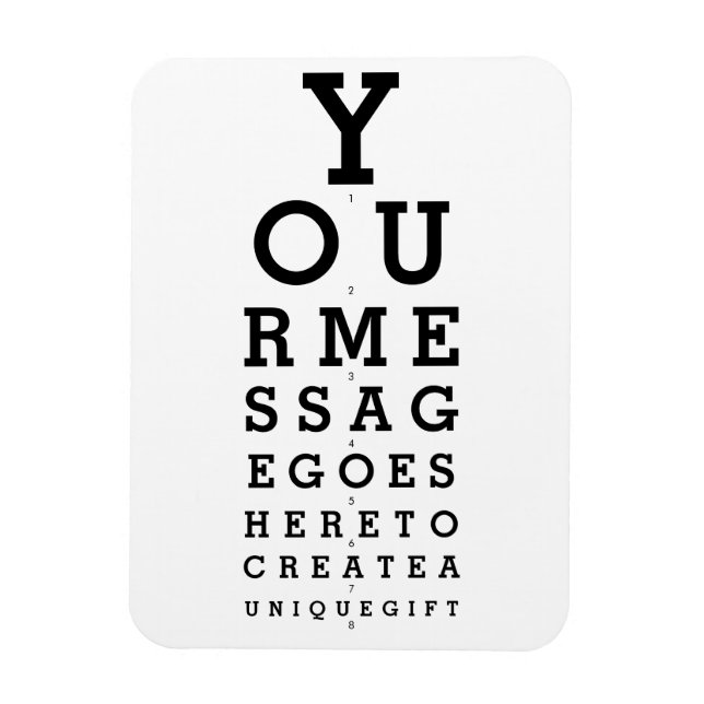 Magnet Flexible Graphique d'opticien de votre message amusant (Vertical)