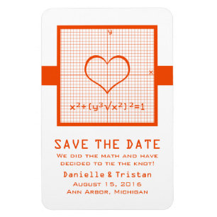 Magnet Flexible Graphique en mathématiques de coeur orange Enregis