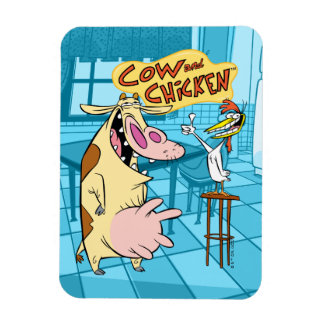 Magnet Flexible Graphique souriant de vache et de poulet