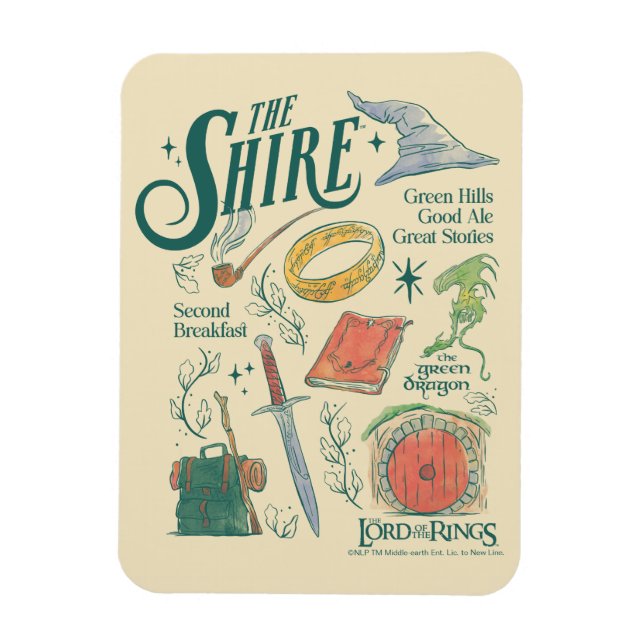 Magnet Flexible Graphisme en collage aquarelle THE SHIRE™ (Vertical)