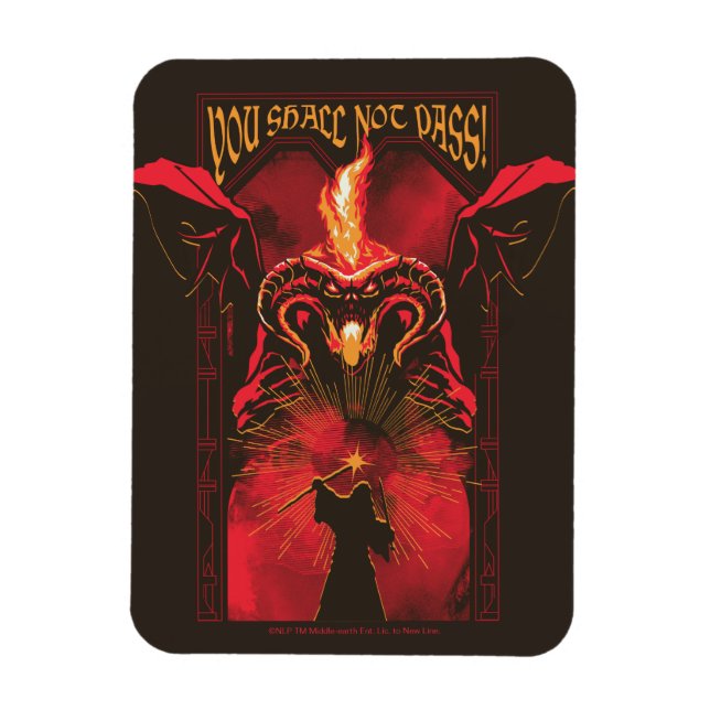 Magnet Flexible Graphisme GANDALF™ contre Balrog "Vous ne passerez (Vertical)