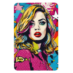 Magnet Flexible Gras Retro Pop Art Portrait