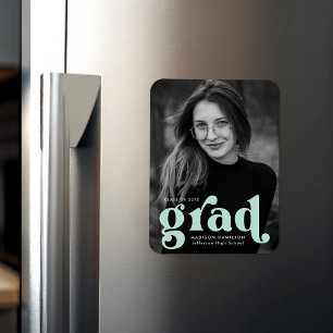 Magnet Flexible Gras Typographie Mint Green Photo Graduation