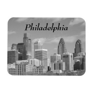 Magnet Flexible Gratte-ciel de Philly noirs et blancs