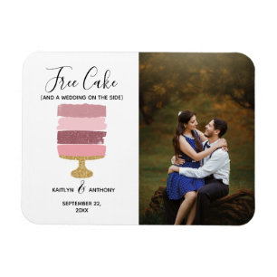 Magnet Flexible Gratuit Gâteau Amusant Photo Moderne Mariage Enreg