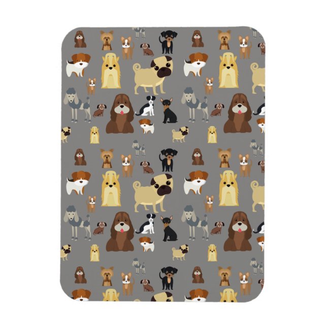 Magnet Flexible gray background dogs (Vertical)