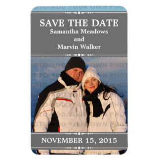 Magnet Flexible Gray Simple Chic Photo Enregistrer l'aimant Date