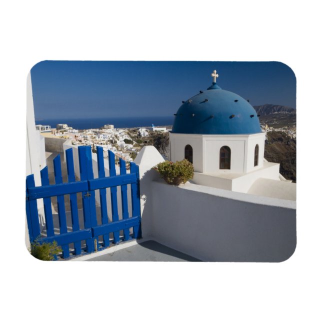 Magnet Flexible Grèce et île grecque de Santorin depuis le (Horizontal)
