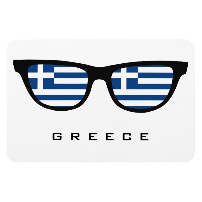 Magnet Flexible Grèce Nuances texte et aimant couleur personnalisé (Horizontal)