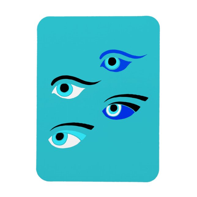 Magnet Flexible Greek Fishing Boat Evil Eye Symbols (Vertical)