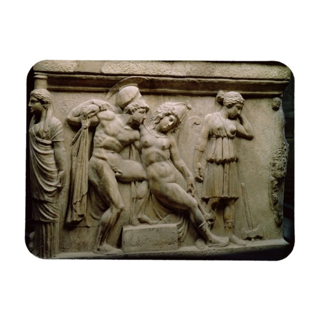 Magnet Flexible Greek Sarcophagus with a Scene showing the Battle (Horizontal)