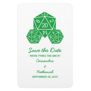 Magnet Flexible Green D20 Dice Enregistrer l'aimant de date