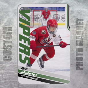 Magnet Flexible Green Ice Hockey Trading Card