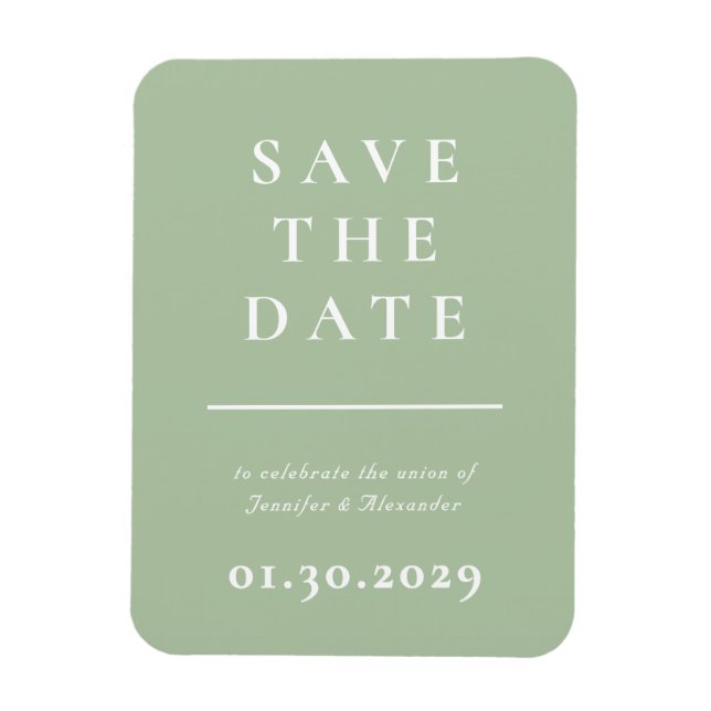 Magnet Flexible Green Modern Enregistrer l'aimant Date (Vertical)