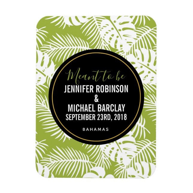 Magnet Flexible Green Palm Feuille Rainforest Motif (Vertical)