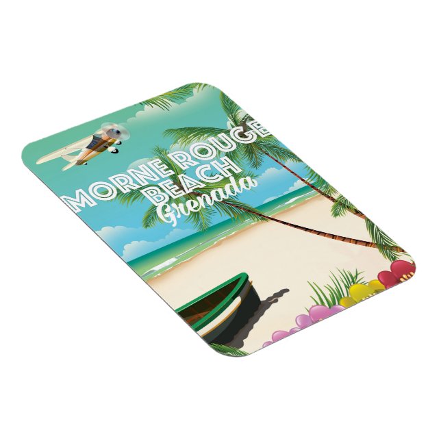 Magnet Flexible Grenada Morne Rouge Beach Affiche de voyage (Côté Droit)