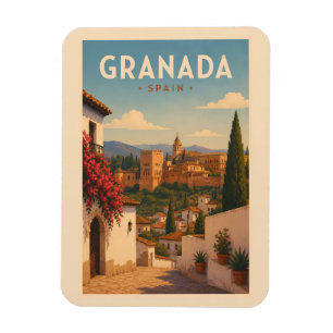 Magnet Flexible Grenade Espagne Alhambra Illustration Art de voyag